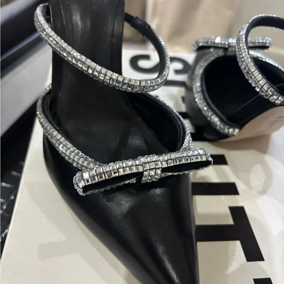 Schutz Black Rhinestone Embellished Heels - Picture 2 of 3
